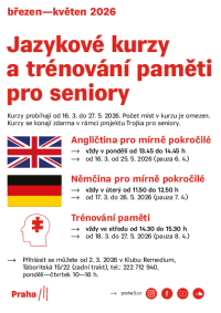 Jazykové kurzy a&nbsp;kurzy trénování paměti — jaro&nbsp;2026